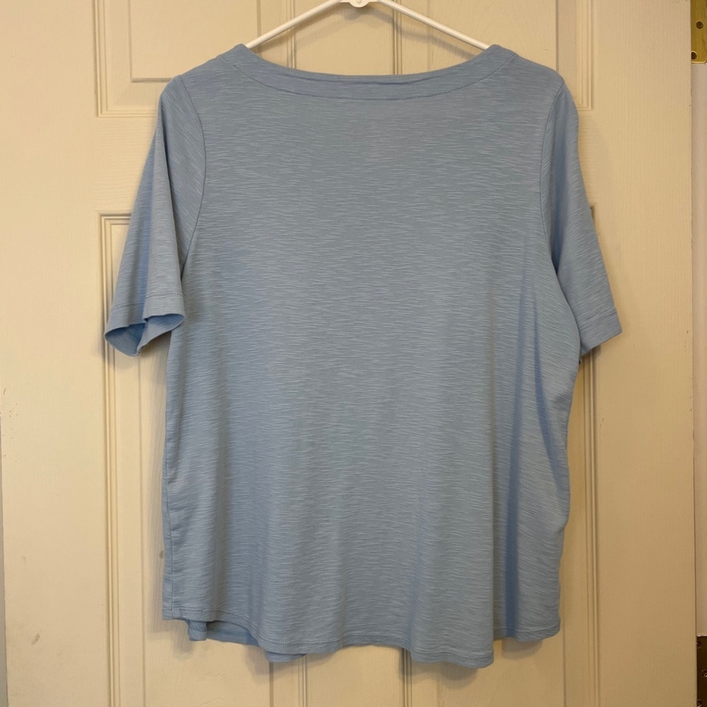 J. Jill Blue Relaxed Short Sleeve T-Shirt - Picture 2 of 5